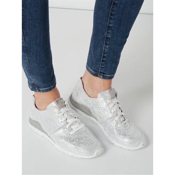 UGG Tye Treadlite Sparkle Stardust Lace Up Sneakers Silver Women 9 - Picture 1 of 14